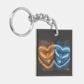 Vogels die samen vliegen- sleutelhanger (Voorkant Links)