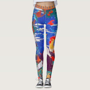 Vogels, dieren en bloeiende Planten (links) Jakuch Leggings