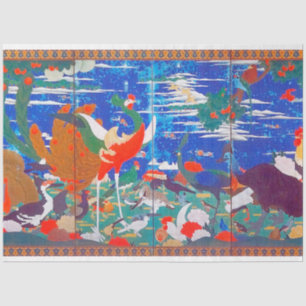 Vogels, dieren en bloeiende Planten (links) Jakuch Tissuepapier