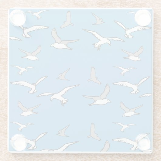 Vogels - een kudde zeegarenden glazen onderzetter (Achterkant)