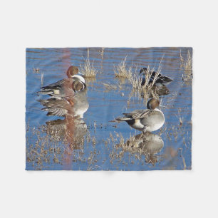 Vogels eenden Dieren Pond Fleece Blanket Deken