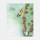 Vogels en bessen fleece deken (Voorkant)