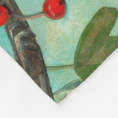 Vogels en bessen fleece deken (Hoek)