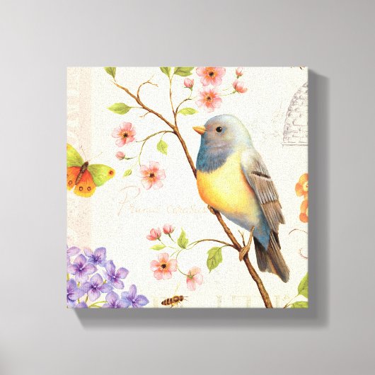 Vogels en bijen canvas afdruk (Voorkant)