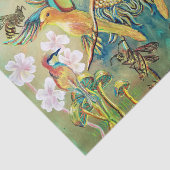 vogels en bijen die tissuepapier schilderen (Detail)