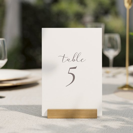 Vogels en bladeren, romantisch beige tafelnummer k