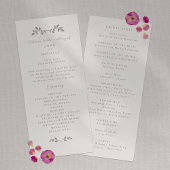 Vogels en bladeren, romantisch plat trouwprogramma programma