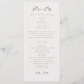 Vogels en bladeren, romantisch plat trouwprogramma programma (Voorkant)