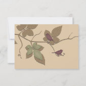 Vogels en bladeren vallen bruiloft antwoord Kaart (Achterkant)