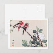 Vogels en bloem, Imao Keinen Briefkaart (Voorkant / Achterkant)