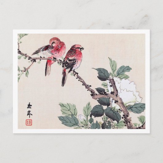 Vogels en bloem, Imao Keinen Briefkaart (Voorkant)