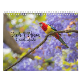 Vogels en bloemen 12 maanden kalender