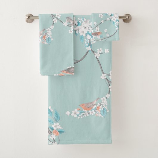 Vogels en bloemen bad handdoek (Insitu)