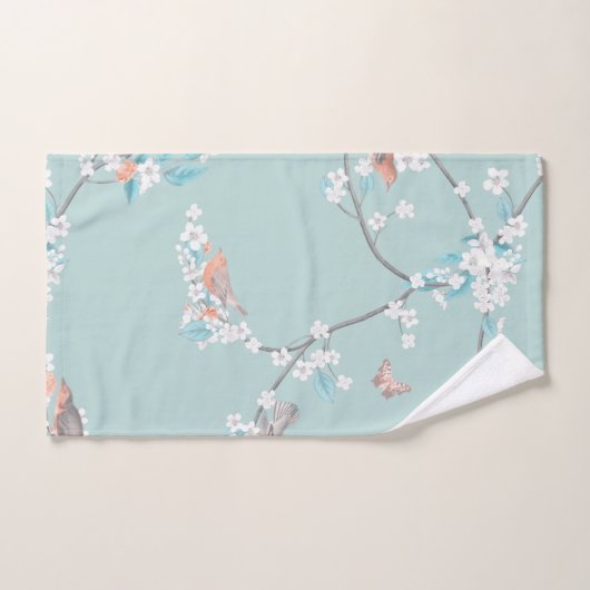 Vogels en bloemen bad handdoek (Handdoek)
