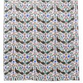 Vogels en bloemen Boho Folk Pattern Douchegordijn (Voorkant)