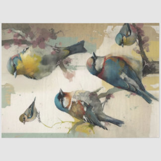 Vogels en bloemen Ephemera Design Series #16 Tissuepapier