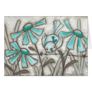 Vogels en bloemen/Laguna Blue - blanco binnenzijde