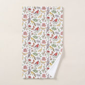 Vogels en Bloemen Patroon Bad Handdoek (Handdoek)