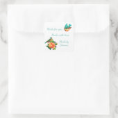 Vogels en bloemen Product Square Stickers (Tas)