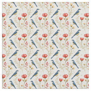 Vogels en bloemen stof