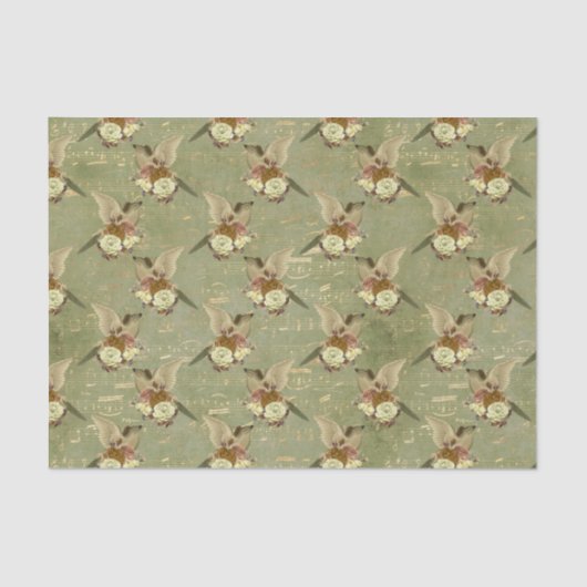  vogels en bloemen tissuepapier (Voorkant)