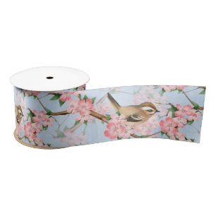 Vogels en bloemen. Veerlooppatroon Lint