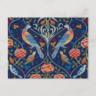 Vogels en bloemen, William Morris Briefkaart