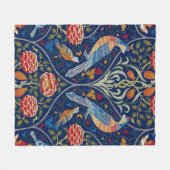 Vogels en bloemen, William Morris Fleece Deken (Voorkant (Horizontaal))
