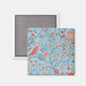Vogels en bloemen, William Morris Magneet (Voorkant / Achterkant)