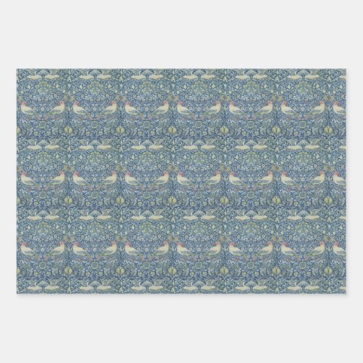 vogels en bloemen William Morris Pattern Inpakpapier Vel (Voorkant 3)