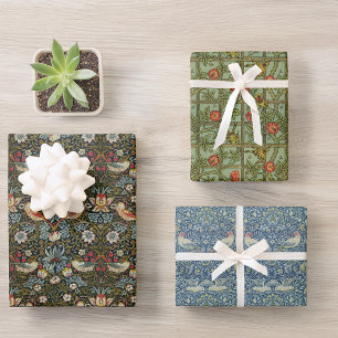  vogels en bloemen William Morris Pattern Inpakpapier Vel