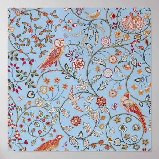 Vogels en bloemen, William Morris Poster (Voorkant)