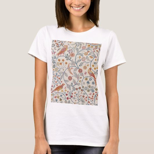 Vogels en bloemen, William Morris T-shirt (Voorkant)