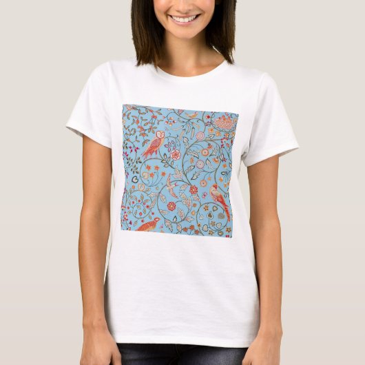 Vogels en bloemen, William Morris T-shirt (Voorkant)
