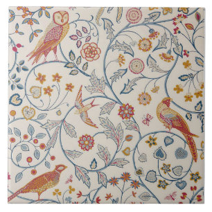 Vogels en bloemen, William Morris Tegeltje
