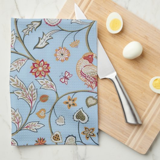 Vogels en bloemen, William Morris Theedoek (Quarter Fold)