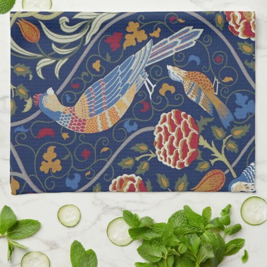 Vogels en bloemen, William Morris Theedoek (Gevouwen)