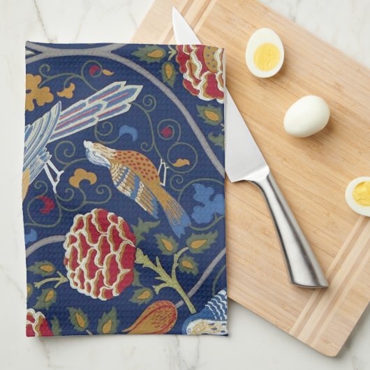 Vogels en bloemen, William Morris Theedoek (Quarter Fold)