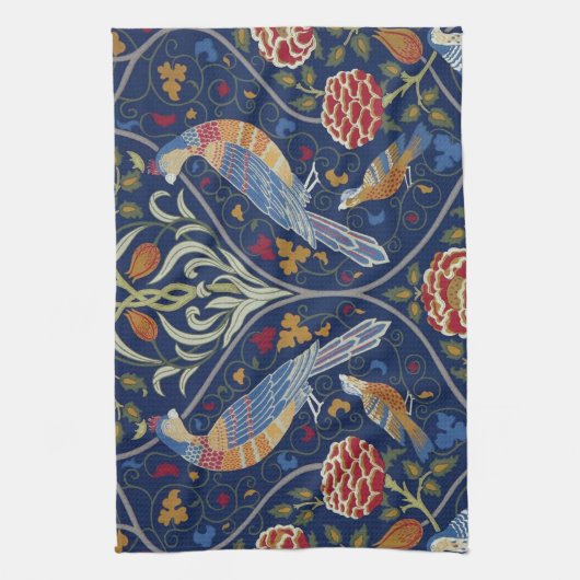 Vogels en bloemen, William Morris Theedoek (Verticaal)