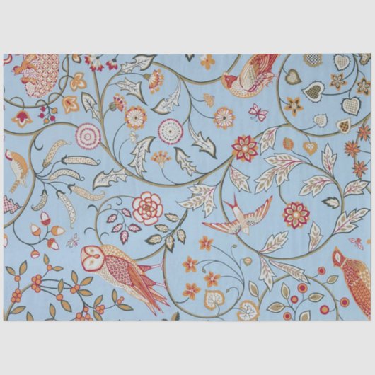 Vogels en bloemen, William Morris Tissuepapier (Voorkant)