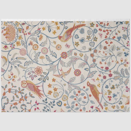 Vogels en bloemen, William Morris Tissuepapier (Voorkant)