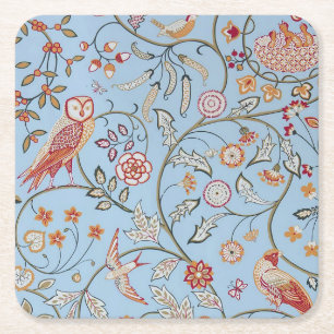 Vogels en bloemen, William Morris Vierkante Kartonnen Onderzetter