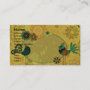 vogels en bloemontwerp visitekaartje