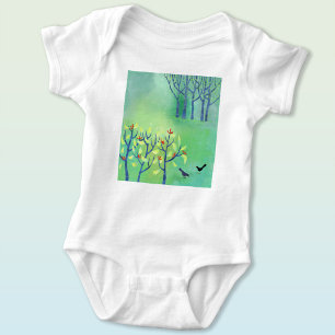 Vogels en bloesem landschapskunst romper