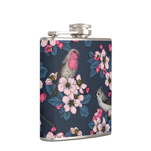 Vogels en bloesems heupfles (Rechts)