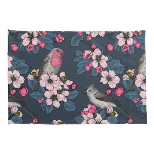 Vogels en bloesems kussensloop (Achterkant-Rechts)