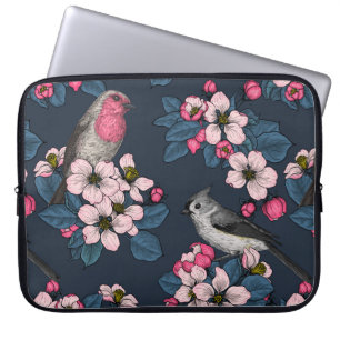 Vogels en bloesems laptop sleeve