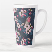 Vogels en bloesems latte mok (Rechts)