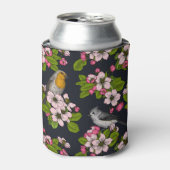 Vogels en bloesems, zwart blikjeskoeler (Blikje Voorkant)