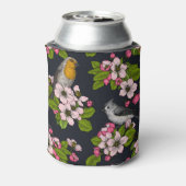 Vogels en bloesems, zwart blikjeskoeler (Blikje Achterkant)